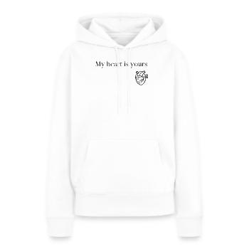 Herz - Frauen Premium Bio Hoodie - Weiß - Vorne - Julia (174cm)