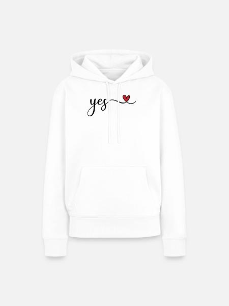 yes - Frauen Premium Bio Hoodie - Weiß