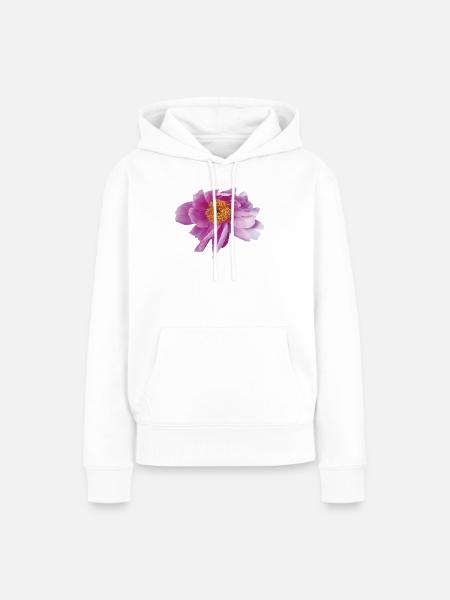 Peony_Dancing_in_Wind - Frauen Premium Bio Hoodie - Weiß