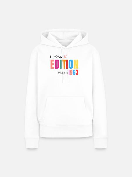 Limitierte Auflage Hergestellt 1963 - Frauen Premium Bio Hoodie - Weiß