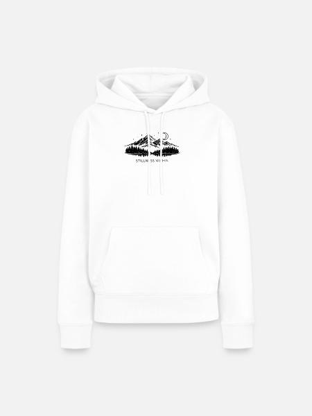 Berge bei Nacht - Frauen Premium Bio Hoodie - Weiß