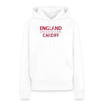 Blason de football d’Angleterre Cardiff - Sweat à capuche Premium bio Femme - blanc - Devant - Julia (174cm)