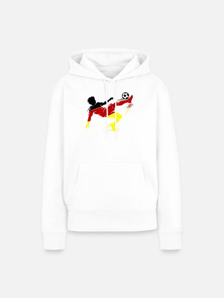 Fallrückzieher Deutschland Fussball - Frauen Premium Bio Hoodie - Weiß