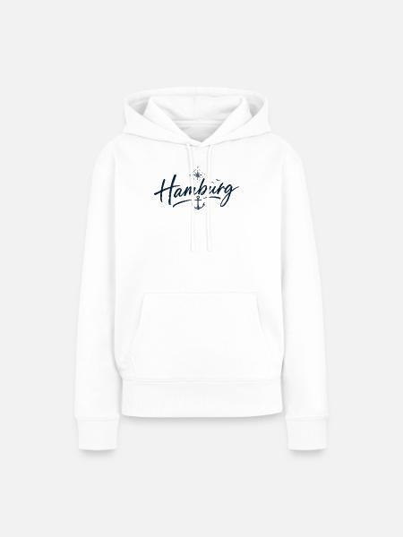 Hamburg Anker - Frauen Premium Bio Hoodie - Weiß