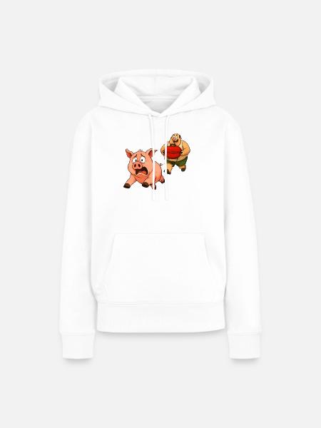 Lustiges Grill Design - Frauen Premium Bio Hoodie - Weiß