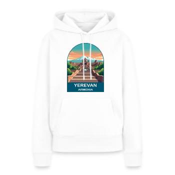 Jerewan Armenien Berg Ararat Vintage Reisekunst - Frauen Premium Bio Hoodie - Weiß - Vorne - Julia (174cm)