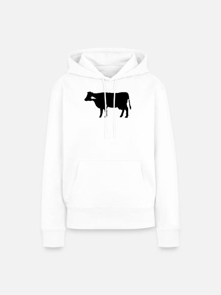 Kuh - Frauen Premium Bio Hoodie - Weiß