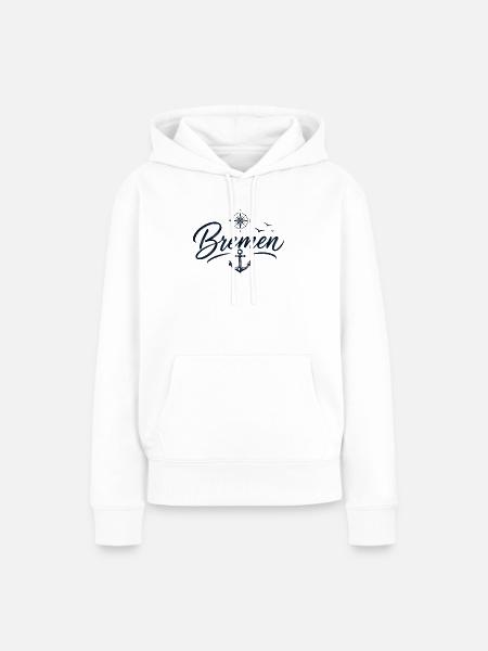 Bremen Anker - Frauen Premium Bio Hoodie - Weiß