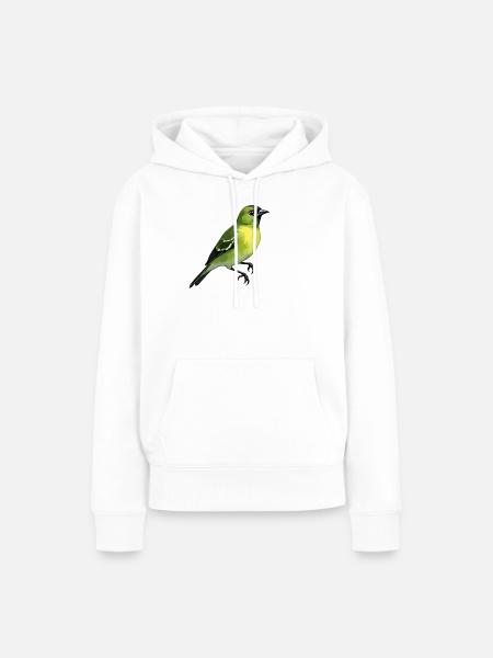 Grünfink Vogel - Frauen Premium Bio Hoodie - Weiß