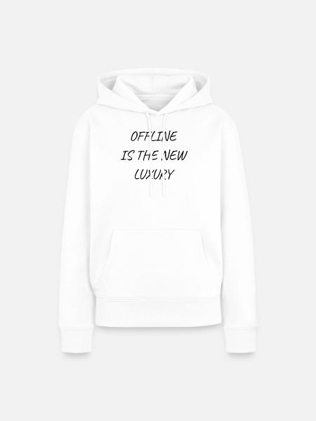 offline is luxus - Frauen Premium Bio Hoodie - Weiß