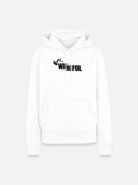 SCHRIFTZUG WINGFOIL - Frauen Premium Bio Hoodie - Weiß