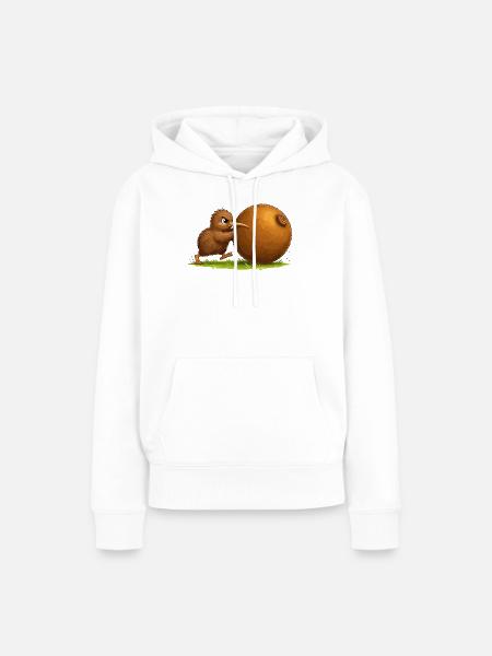 Kiwi Vogel treibt Kiwi - Frauen Premium Bio Hoodie - Weiß