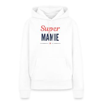 Humour Mamie Cadeau Grand-Mère Original - Sweat à capuche Premium bio Femme - blanc - Devant - Julia (174cm)