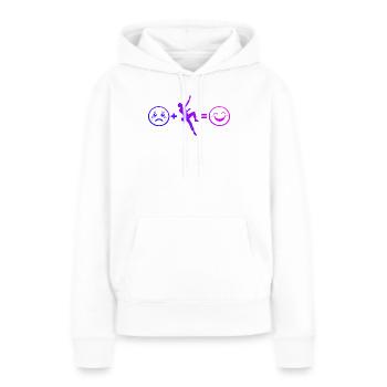 Geschenkidee für einen Boulderer mit Sportklettern - Frauen Premium Bio Hoodie - Weiß - Vorne - Julia (174cm)