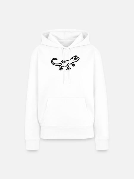 Eidechse - Frauen Premium Bio Hoodie - Weiß