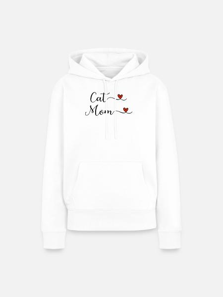 Katzenmama - Frauen Premium Bio Hoodie - Weiß