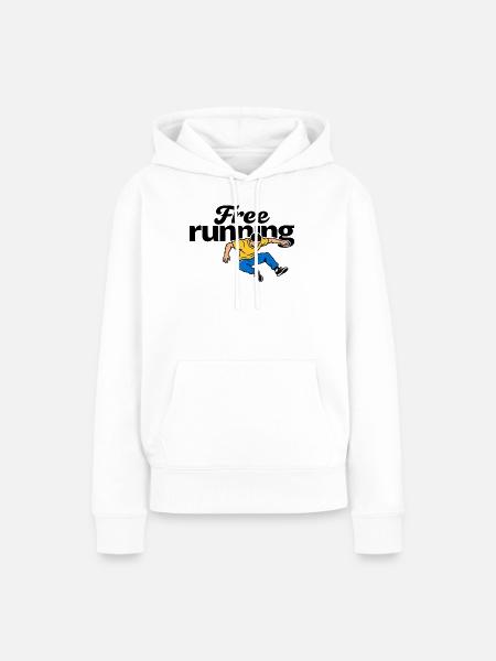 Free-Running-Parkour - Frauen Premium Bio Hoodie - Weiß