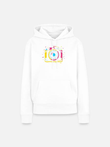 Fotokamera Retrowave - Frauen Premium Bio Hoodie - Weiß
