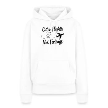 Prendre des vols pas des sentiments voyager dire pour - Sweat à capuche Premium bio Femme - blanc - Devant - Julia (174cm)