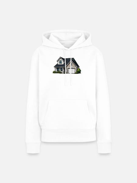 Ländliches Haus Illustration - Frauen Premium Bio Hoodie - Weiß
