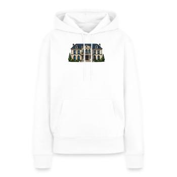 Maison de croquis Villa Viktoria - Sweat à capuche Premium bio Femme - blanc - Devant - Julia (174cm)