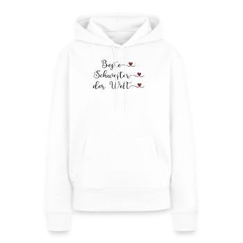 Beste Schwester der Welt Herz Geschenk - Frauen Premium Bio Hoodie - Weiß - Vorne - Julia (174cm)