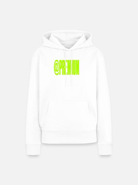 Premium @Symbool Neon Bold - Frauen Premium Bio Hoodie - Weiß
