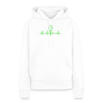 Tennis Herzschlag Tennisspieler - Frauen Premium Bio Hoodie - Weiß - Vorne - Julia (174cm)