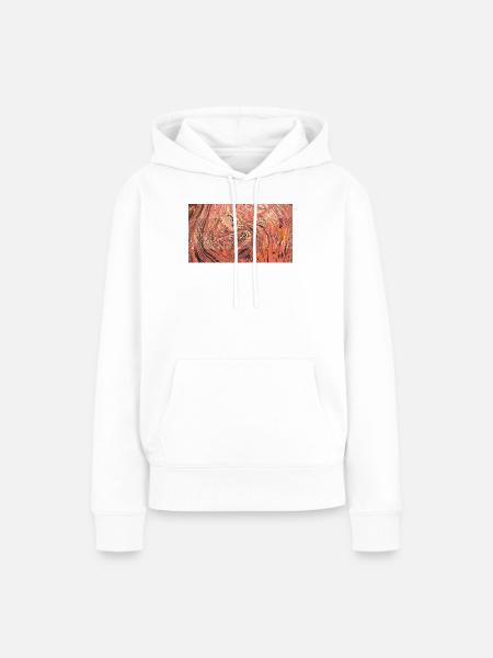 Rosenrote Wirbelkunst - Frauen Premium Bio Hoodie - Weiß