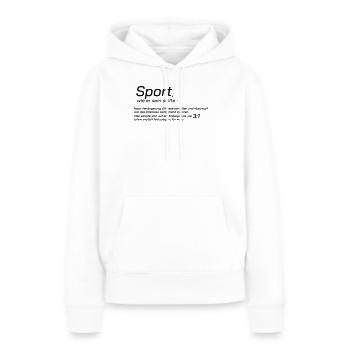 Sport wie er sein sollte - Frauen Premium Bio Hoodie - Weiß - Vorne - Julia (174cm)