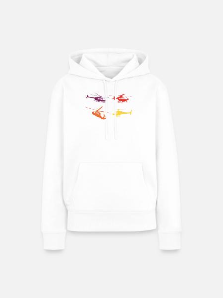 Hubschrauber Retro - Frauen Premium Bio Hoodie - Weiß