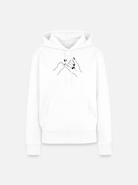 Kind Hände Pinky Promise - Frauen Premium Bio Hoodie - Weiß
