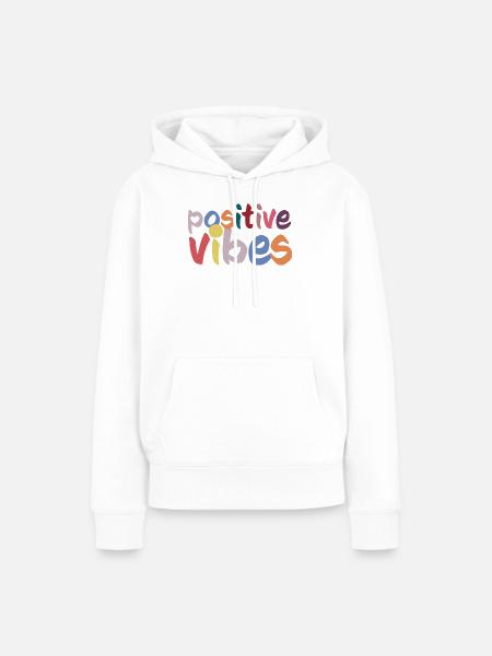 positive vibes - Frauen Premium Bio Hoodie - Weiß