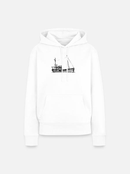 Fischkutter & Krabbenkutter - Illustration - Frauen Premium Bio Hoodie - Weiß