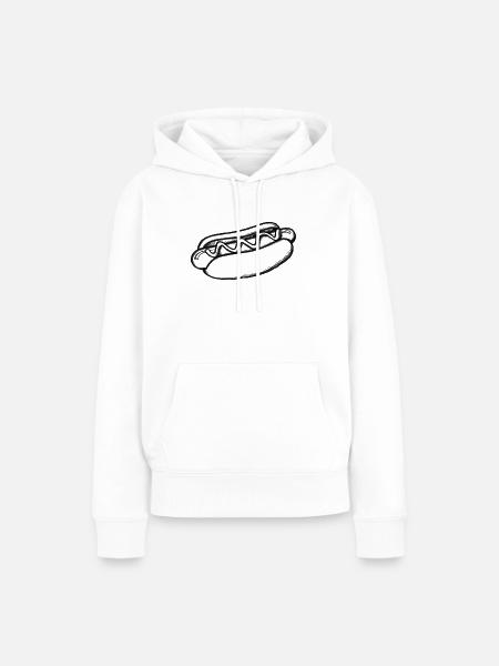 Hot Dog - Illustration - Frauen Premium Bio Hoodie - Weiß
