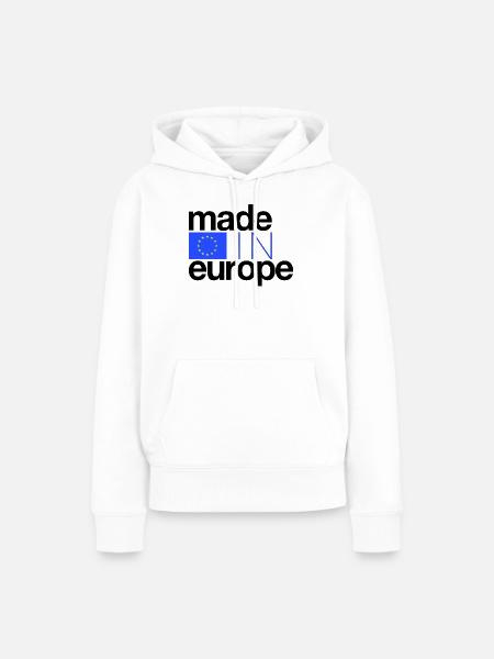 Fabriqué en Europe - Sweat à capuche Premium bio Femme - blanc