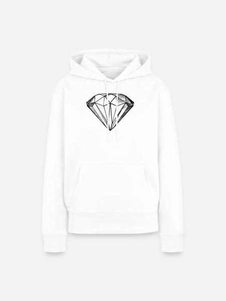 Diamant Edelstein Kristall Design - Illustration - Frauen Premium Bio Hoodie - Weiß