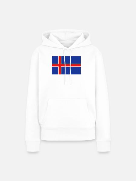 Isländische Flagge - Frauen Premium Bio Hoodie - Weiß
