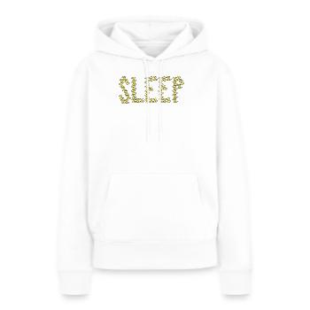 Typographie du sommeil - Sweat à capuche Premium bio Femme - blanc - Devant - Julia (174cm)