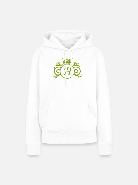 Königliches B Monogramm-Wappen - Frauen Premium Bio Hoodie - Weiß