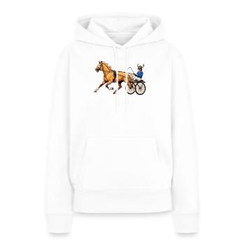Trotteur - Sweat à capuche Premium bio Femme - blanc - Devant - Julia (174cm)
