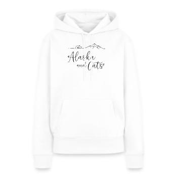 Alaska et les chats aiment l’art de lignes fines - Sweat à capuche Premium bio Femme - blanc - Devant - Julia (174cm)