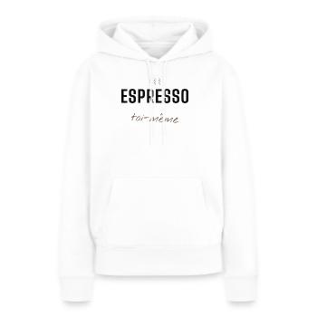 Espresso selbst - Frauen Premium Bio Hoodie - Weiß - Vorne - Julia (174cm)