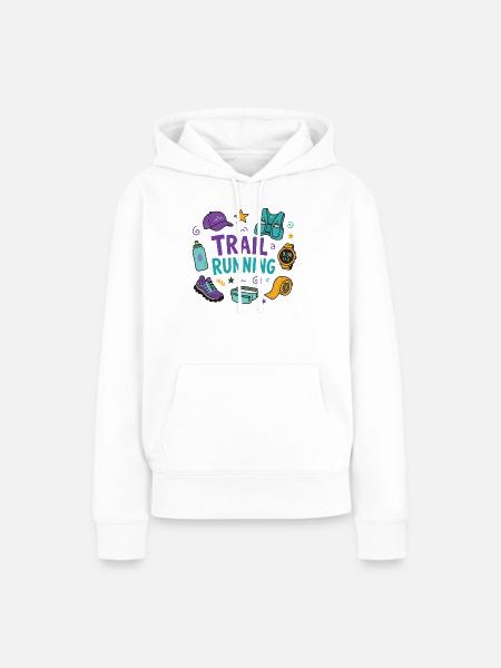 Trailrunning - Frauen Premium Bio Hoodie - Weiß