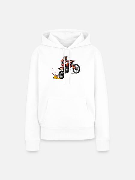 Motocross Sprung Illustration - Frauen Premium Bio Hoodie - Weiß