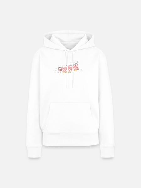 Berliner Skyline Pinselstrich - Frauen Premium Bio Hoodie - Weiß
