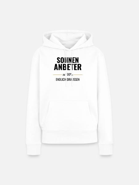 Sonnenanbeter zu 100% Endlich draußen - Frauen Premium Bio Hoodie - Weiß