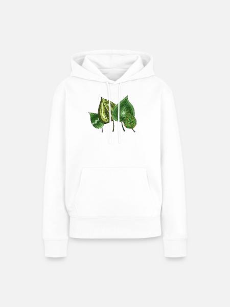 Blätter - Frauen Premium Bio Hoodie - Weiß