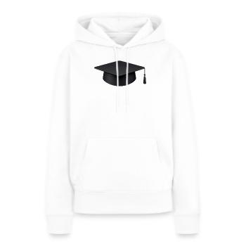 Estampe d’art de la casquette de remise des diplômes - Sweat à capuche Premium bio Femme - blanc - Devant - Julia (174cm)