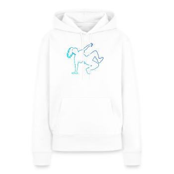 Idée de cadeau pour le danseur hip-hop avec le b-boying - Sweat à capuche Premium bio Femme - blanc - Devant - Julia (174cm)